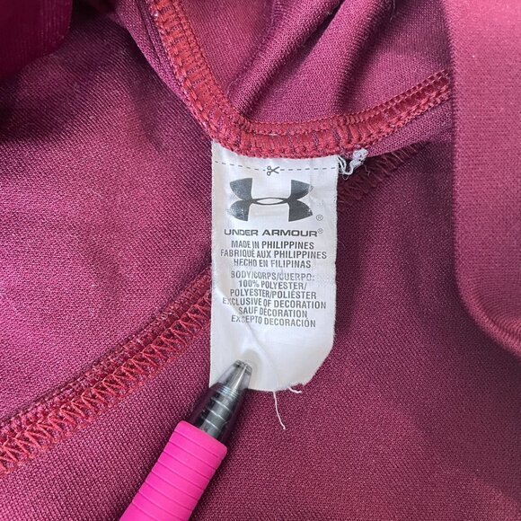 Under Armour Sweatshirt Men's Medium Maroon All-Season Gear Full-Zip Loose Fit - Picture 5 of 6